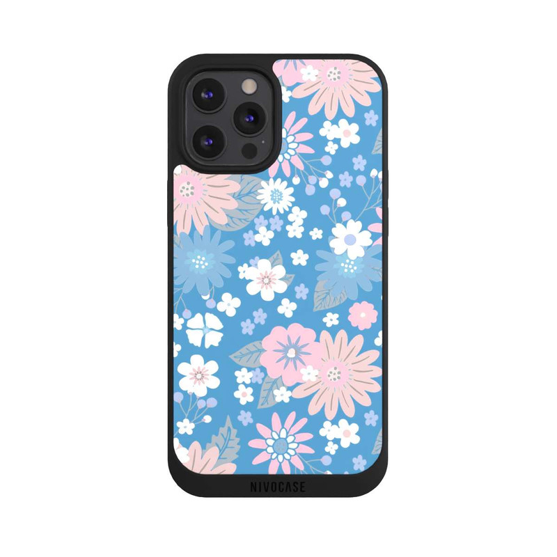 iPhone 12 Pro Max NIVOpure Wildblumen Muster Blau