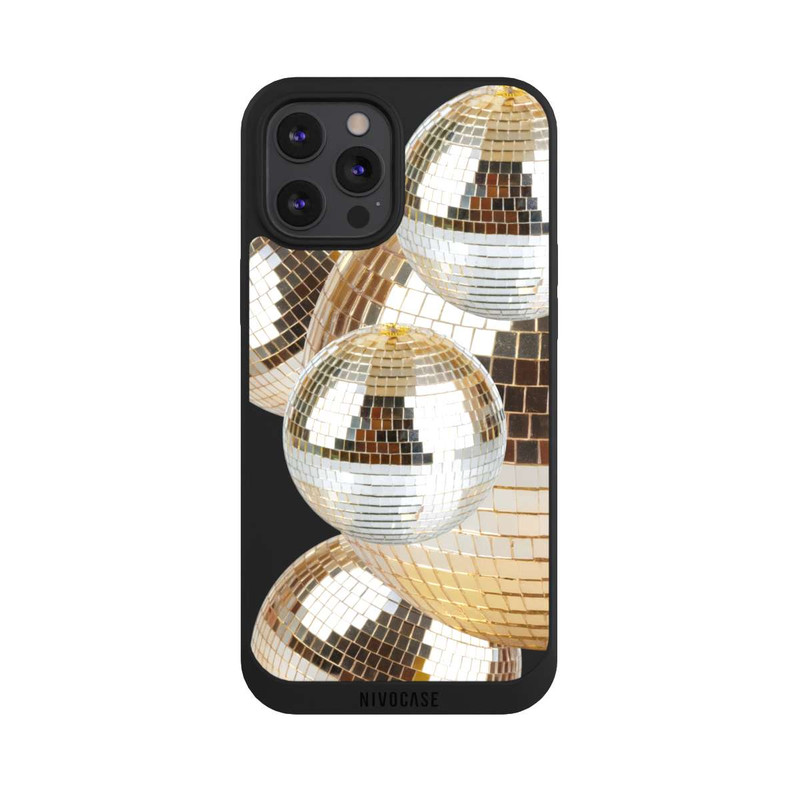 iPhone 12 Pro Max NIVOpure Disco Ball Party Gold Transparent with AI
