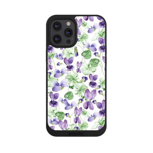 Apple iPhone 12 Pro Max NIVOpure Purple Wildflowers Pattern Watercolor
