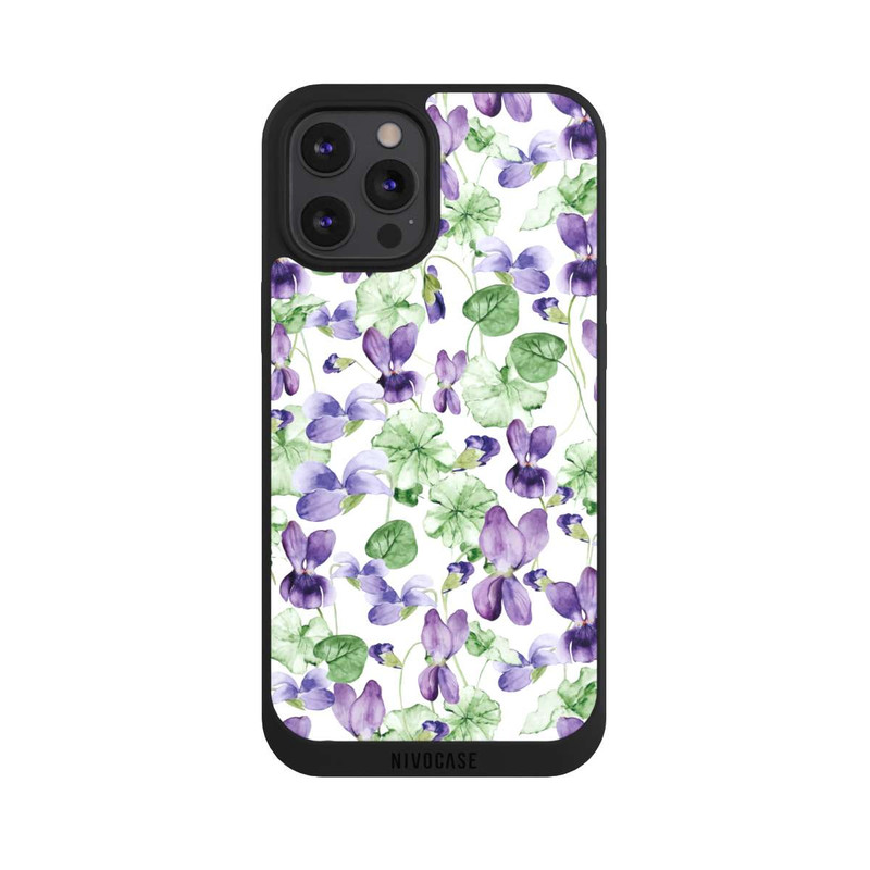 iPhone 12 Pro Max NIVOpure Purple Wildflowers Pattern Watercolor