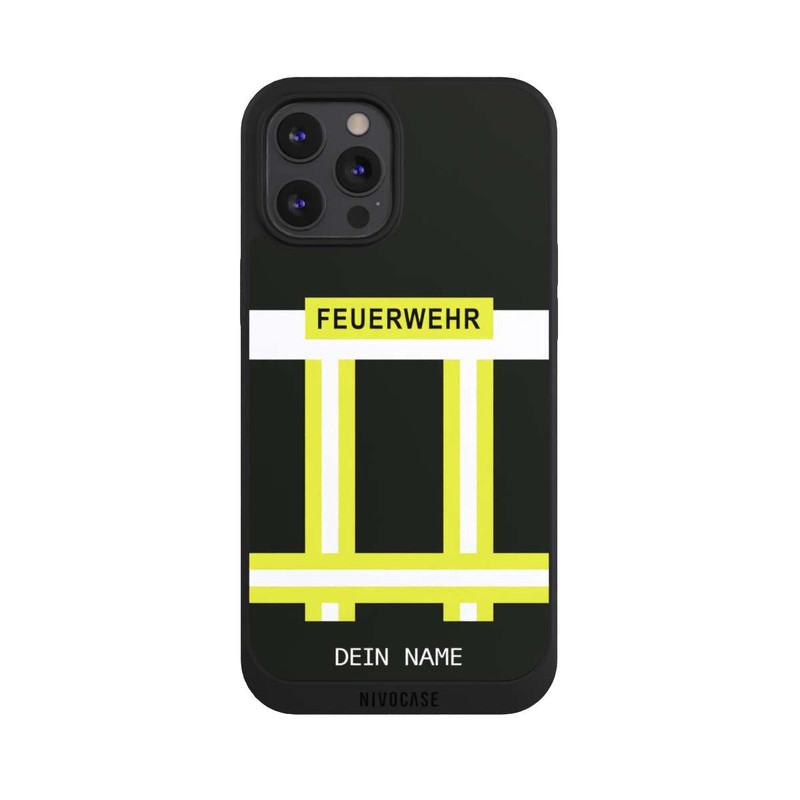 iPhone 12 Pro Max NIVOpure Feuerwehr Uniform Schwarz Personalisierbar