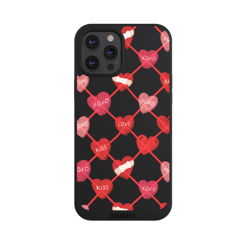 Apple iPhone 12 Pro Max NIVOpure Heart Pattern XOXO Red