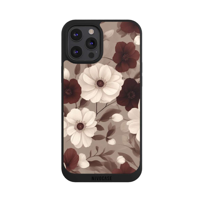 iPhone 12 Pro Max NIVOpure Bordeaux Und Creme Blumen mit KI