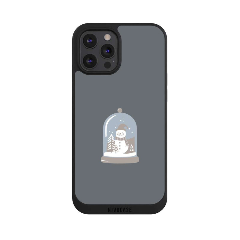 iPhone 12 Pro Max NIVOpure Boule à Neige Minimaliste avec Bonhomme de Neige
