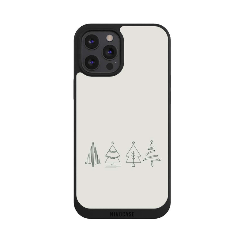 iPhone 12 Pro Max NIVOpure Weihnachtsbäume Line Art Minimalistisch