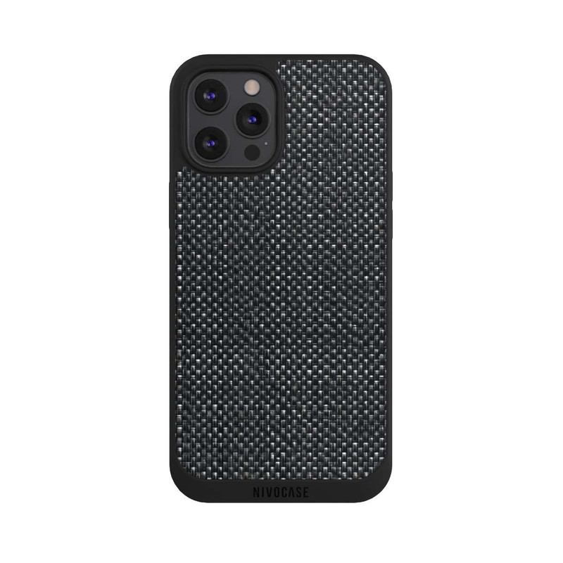 iPhone 12 Pro Max NIVOpure Tissu Noir Abstrait