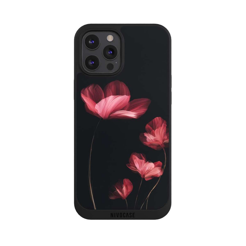 iPhone 12 Pro Max NIVOpure Fleurs Bordeaux Noires