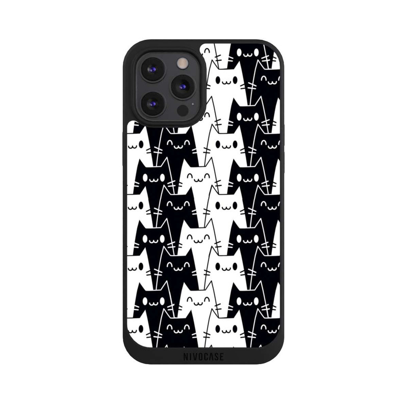 iPhone 12 Pro Max NIVOpure Papier Peint Chat Noir Blanc