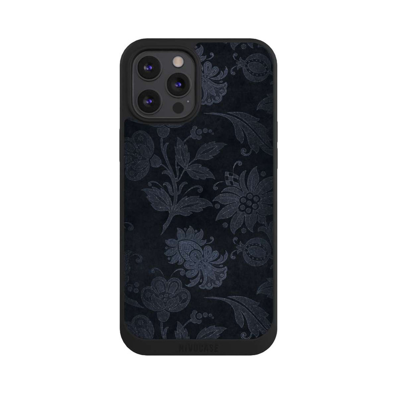 iPhone 12 Pro Max NIVOpure Velours Floral Argenté