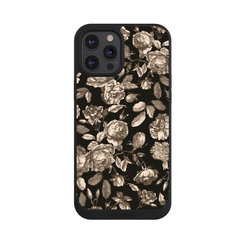 iPhone 12 Pro Max NIVOpure Toile fleurs foncées
