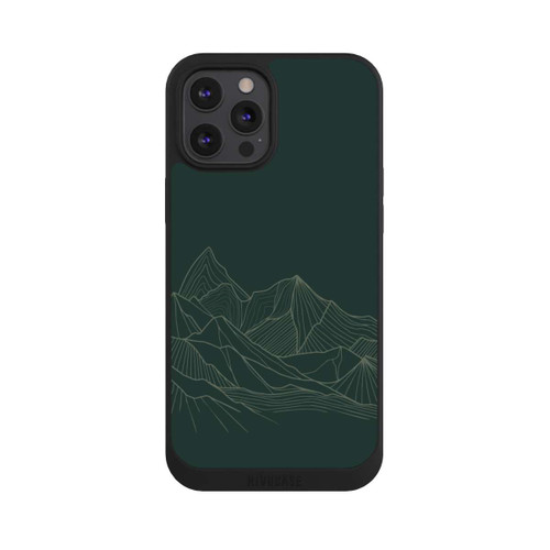 Apple iPhone 12 Pro Max NIVOpure Berg Line Art Grün