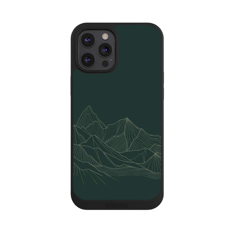 iPhone 12 Pro Max NIVOpure Berg Line Art Grün