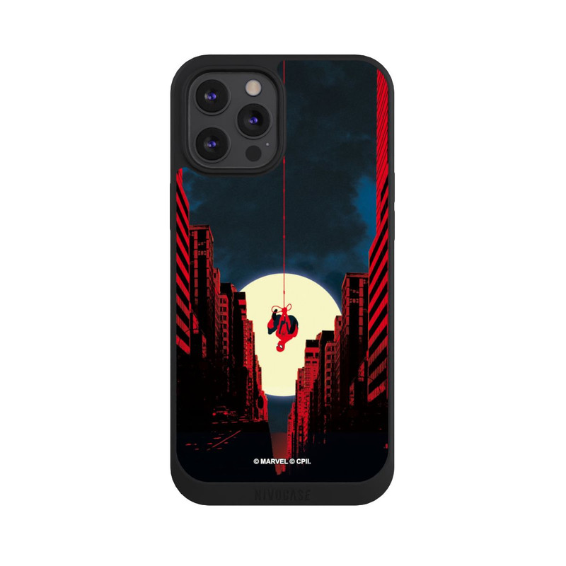 iPhone 12 Pro Max NIVOpure Spider-Man Marvel between Skyscrapers