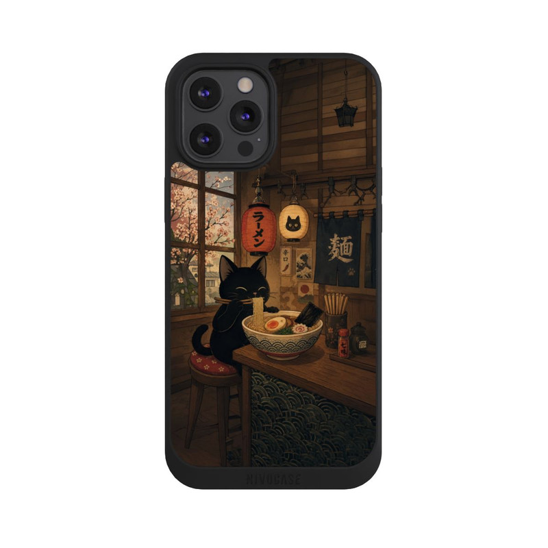 iPhone 12 Pro Max NIVOpure Ramen Bar with a Black Cat with AI