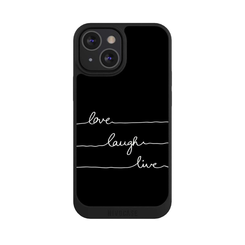 iPhone 13 Mini NIVOpure Love Laugh Live weiß/schwarz
