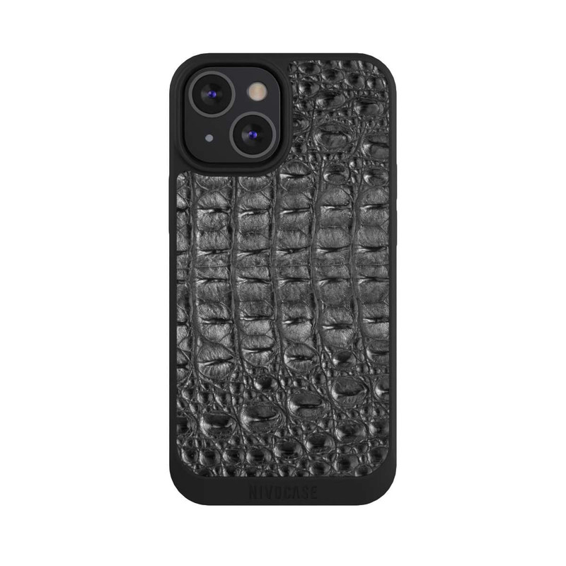 iPhone 13 Mini NIVOpure Kroko Grau Schwarz
