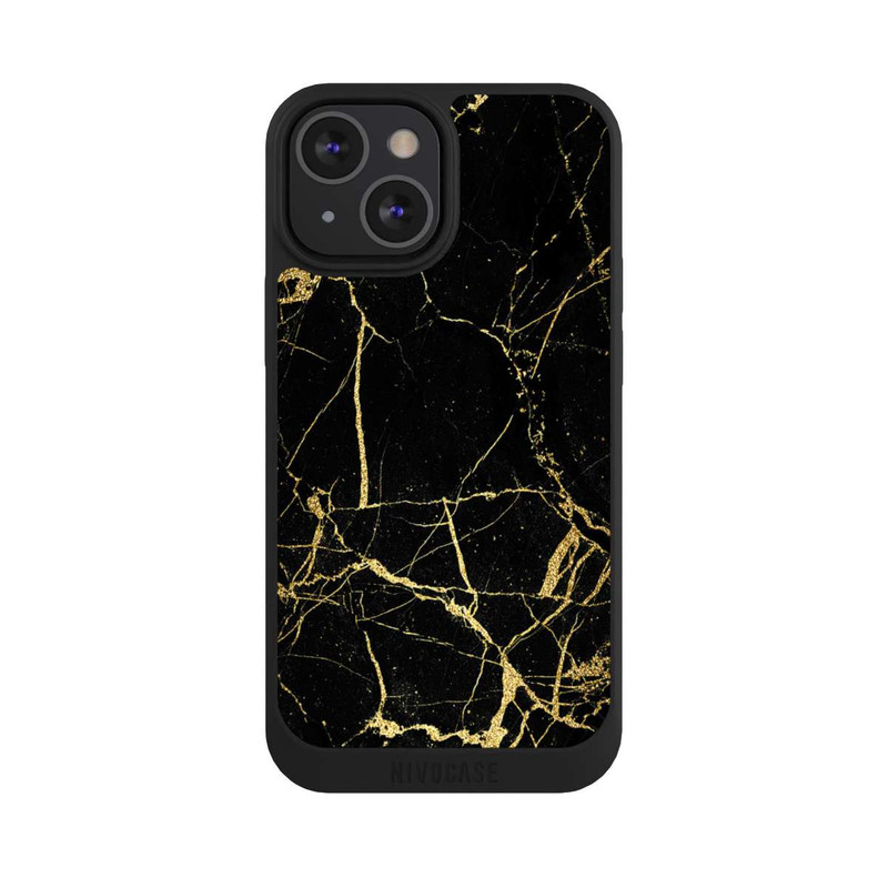 iPhone 13 Mini NIVOpure Schwarzgoldener Marmor-Look