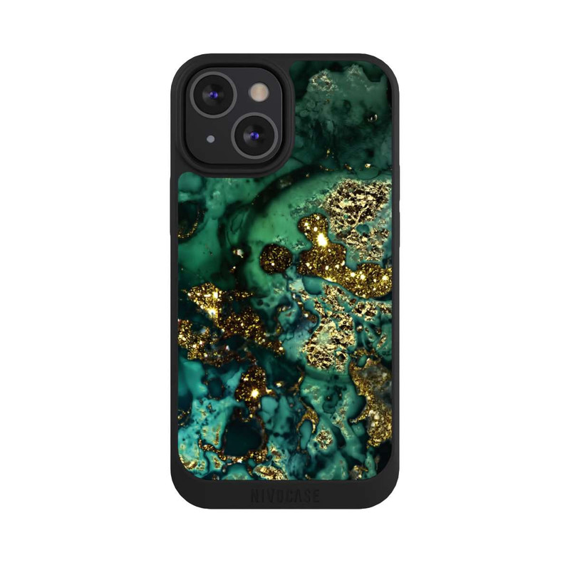 iPhone 13 Mini NIVOpure Cyan Glitzer Marmorlook