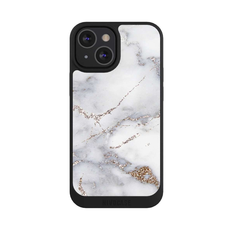 iPhone 13 Mini NIVOpure Silberglitzer Marmorlook