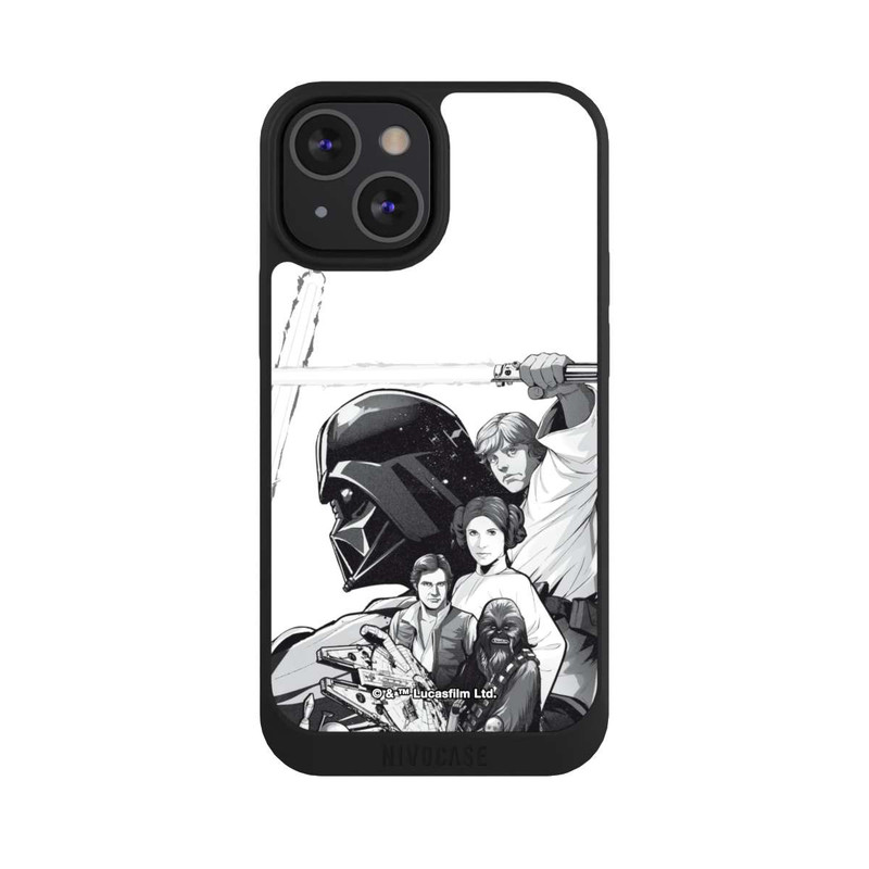 iPhone 13 Mini NIVOpure StarWars Charaktere - Schwarz-Weiß