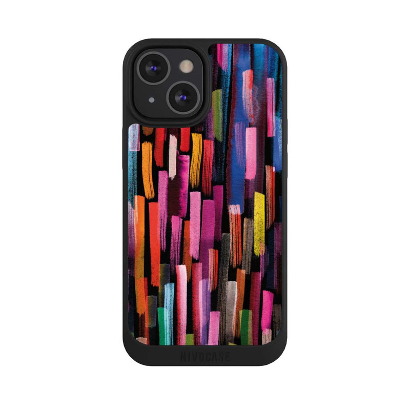 iPhone 13 Mini NIVOpure Bunte Pinselstriche schwarz