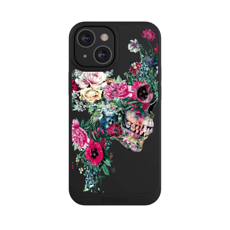 iPhone 13 Mini NIVOpure Blumen-Totenkopf transparent