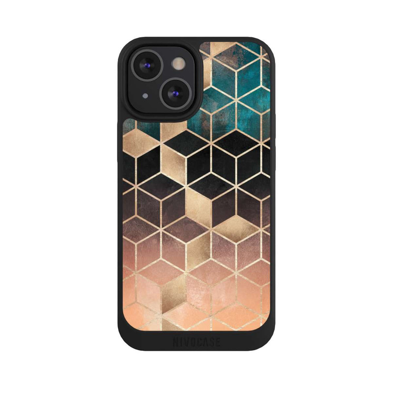 iPhone 13 Mini NIVOpure Ombre Traum Würfel Gold Druck