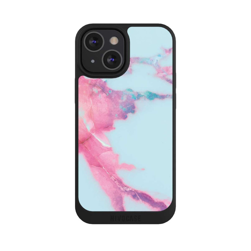iPhone 13 Mini NIVOpure Hellblauer schillernder Adermarmor