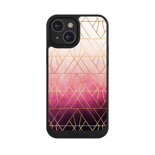 Apple iPhone 13 Mini NIVOpure Pink Ombre Dreiecke Golddruck