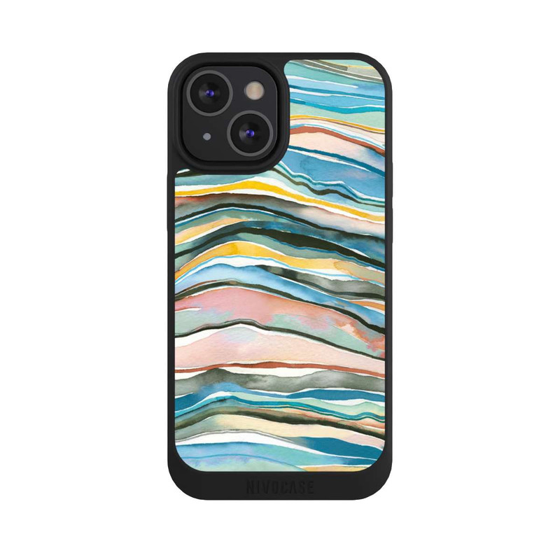iPhone 13 Mini NIVOpure Achatschichten Aquarellblau