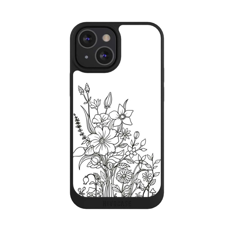 iPhone 13 Mini NIVOpure Blumen Linienkunst