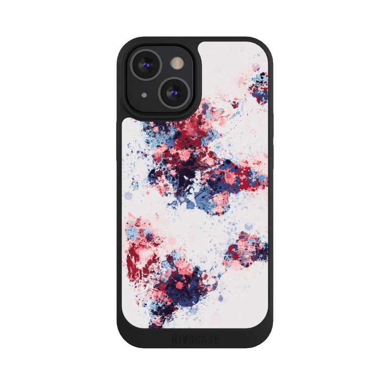 iPhone 13 Mini NIVOpure Weltkarte Farbenspritzer Blau Rot