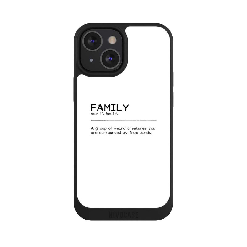 iPhone 13 Mini NIVOpure Zitat Familie Seltsam (englisch)