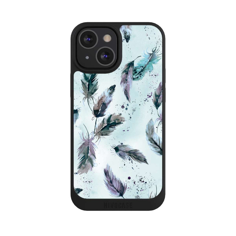 iPhone 13 Mini NIVOpure Plumes Magiques Bleu Doux