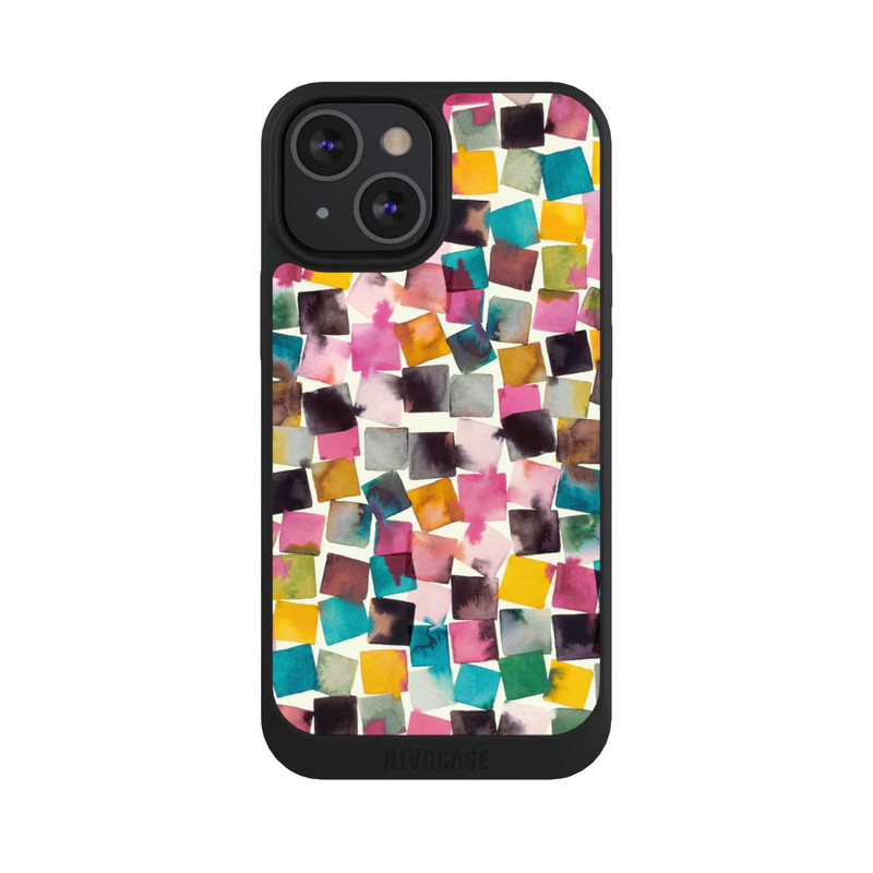 iPhone 13 Mini NIVOpure Aquarell geometrische Plaids rosa