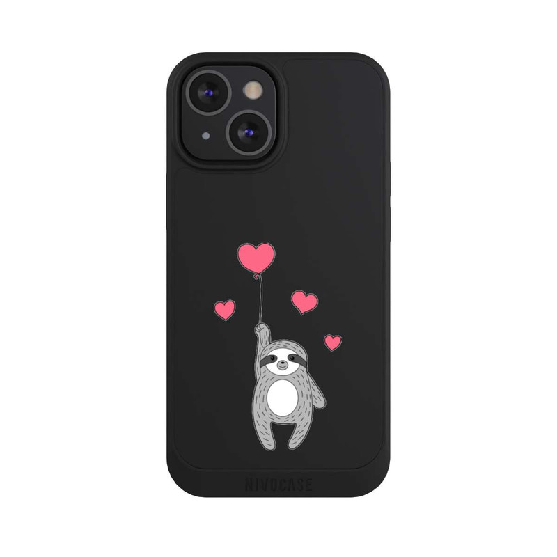 iPhone 13 Mini NIVOpure Faultier mit Herzen transparent