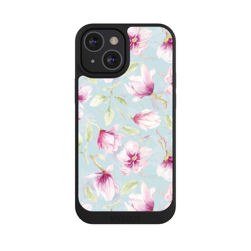 iPhone 13 Mini NIVOpure Magnolien auf Blau