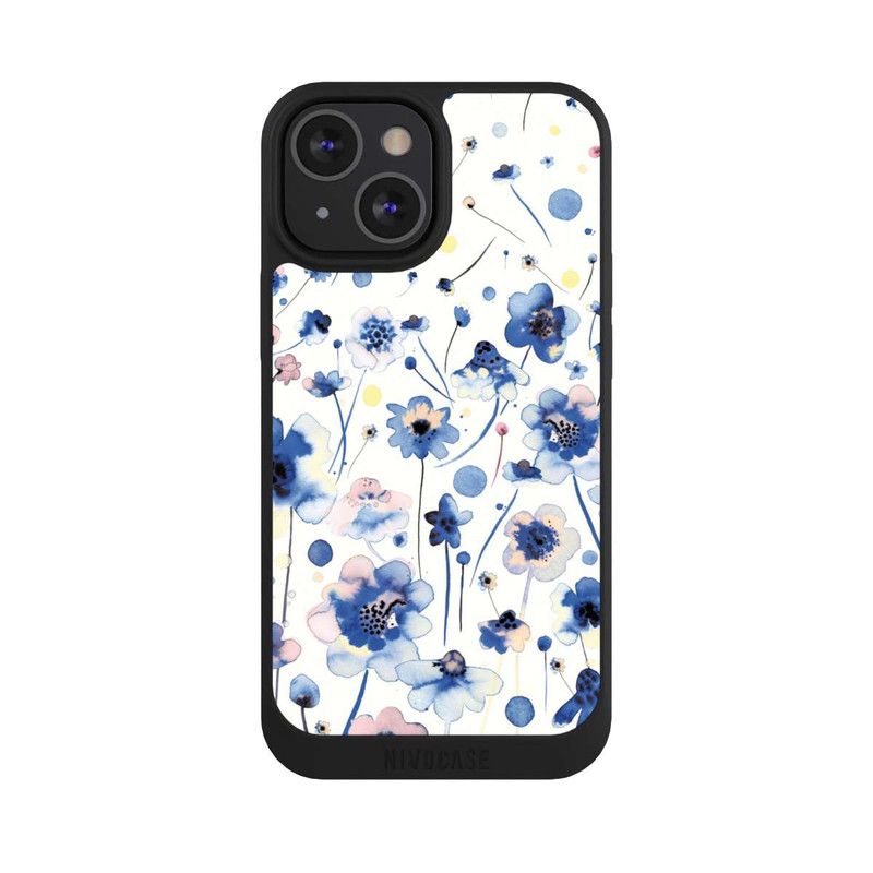 iPhone 13 Mini NIVOpure Aquarelltinte blaue Blumen