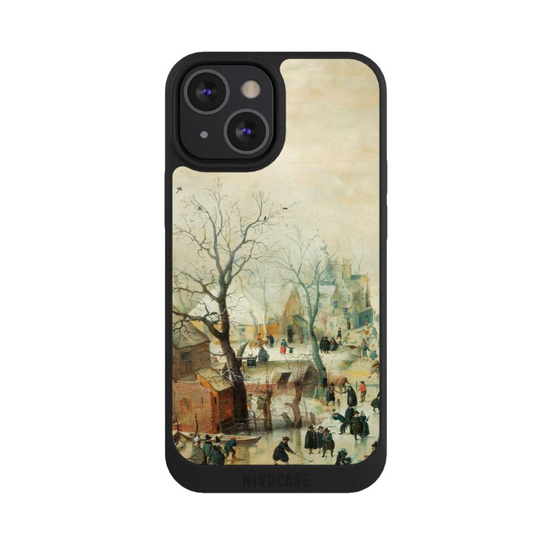 iPhone 13 Mini NIVOpure Winterlandschaft mit Schlittschuhläufern - Hendrick Avercamp