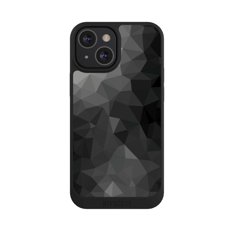 iPhone 13 Mini NIVOpure Polygonales Mosaik Schwarz/Weiß