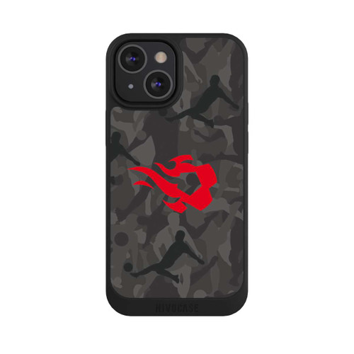 Apple iPhone 13 Mini NIVOpure Belgisch Rot Flammen Camouflage Grau
