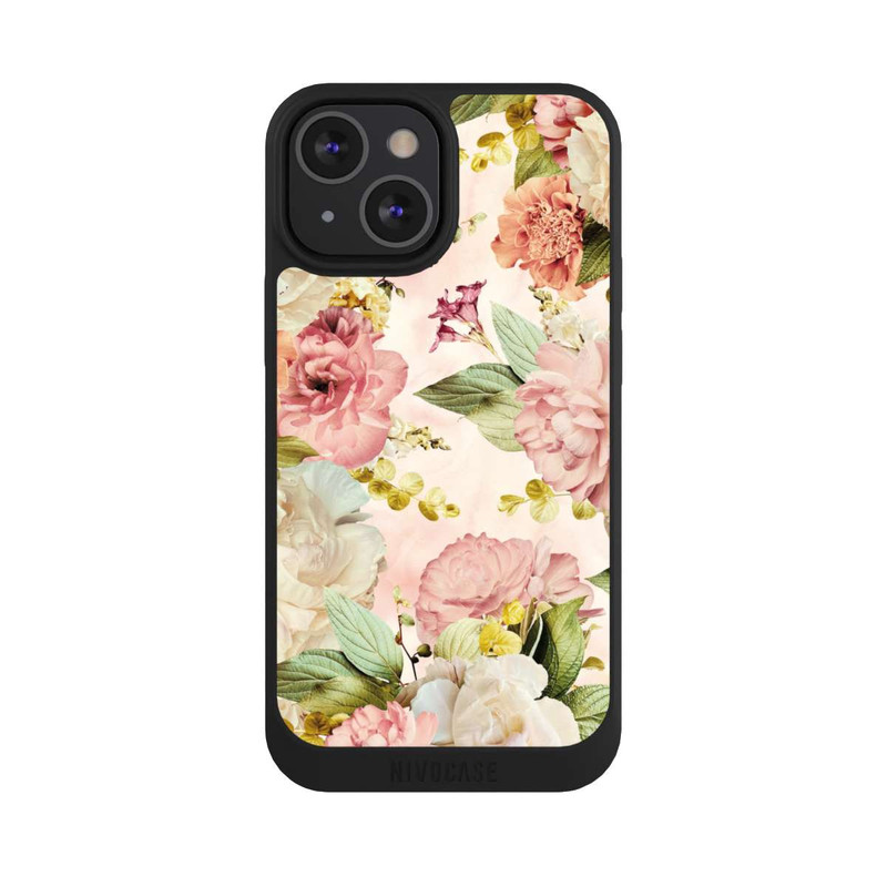 iPhone 13 Mini NIVOpure Blumenrahmen Pfingstrosen Beige
