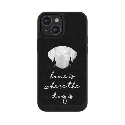 Apple iPhone 13 Mini NIVOpure Home Is Where The Dog Is - Weiß auf Schwarz