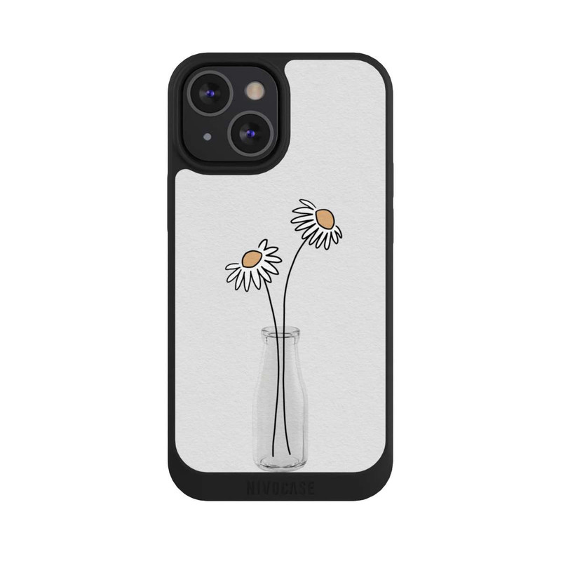 iPhone 13 Mini NIVOpure Stillleben mit weißen Gänseblümchen