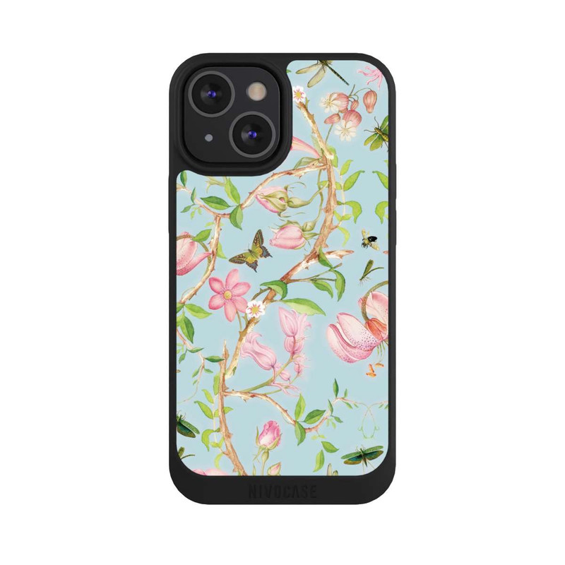 iPhone 13 Mini NIVOpure Vintage botanische Blumen in blau