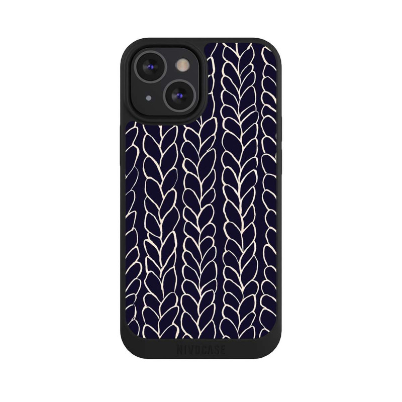 iPhone 13 Mini NIVOpure gezeichnete Wollzöpfe Marine