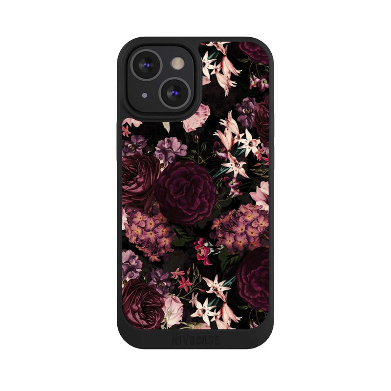 iPhone 13 Mini NIVOpure Blumentapete dunkelviolett