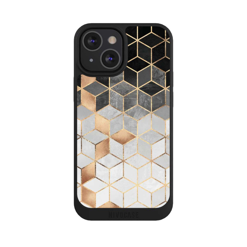 iPhone 13 Mini NIVOpure Würfel dunkel und gold