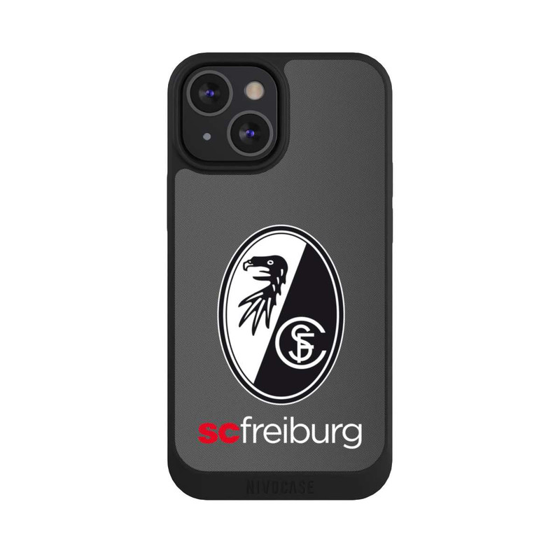 iPhone 13 Mini NIVOpure Carbon Hell Hintergrund mit dem Schriftzug SC Freiburg