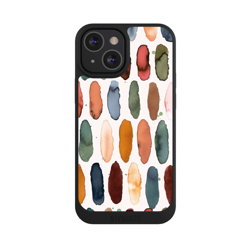 iPhone 13 Mini NIVOpure Aquarellstriche aus mineralischem Terrakotta